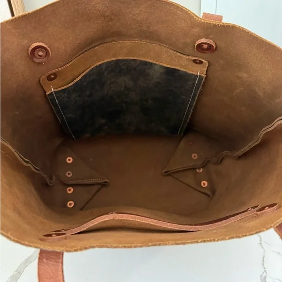 KMM & Co, Brown Kodiak Highly DistressedLeather Tote Bag